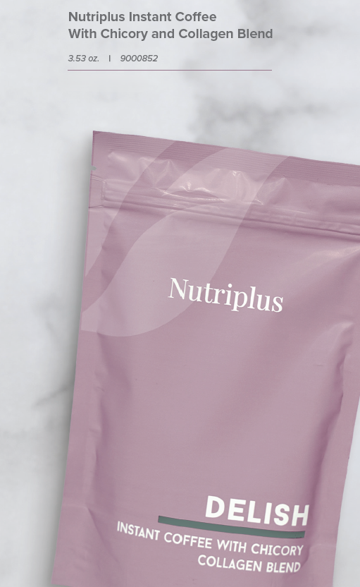 Café Instantáneo y Mezcla de Achicoria y Mezcla de Colágeno (Nutriplus Instant Coff ee And Chicory Blend and Collagen Blend) 3.53 Oz.