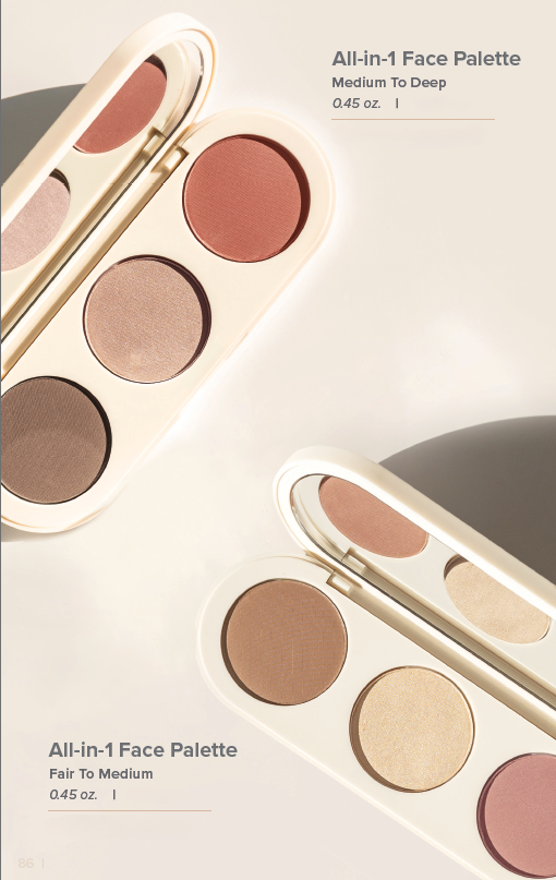 Paleta Sombra facial todo en uno (All-in-1 Face Palette) Fair To Medium 0.45 Oz.